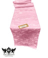 Jacquard Satin Roses Runner Satin Fabric - Ecru Rose Jacquard, 14" Wide X 72" Long (1 Runner)