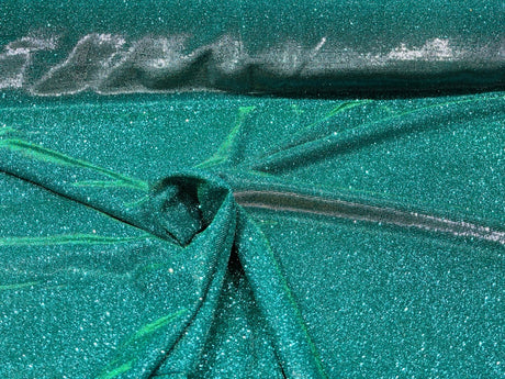 Jade Moon Shadow Shimmer Glitter Fabric - Jade, Full Glitter Covered, 58/60" Width (1 Yard)