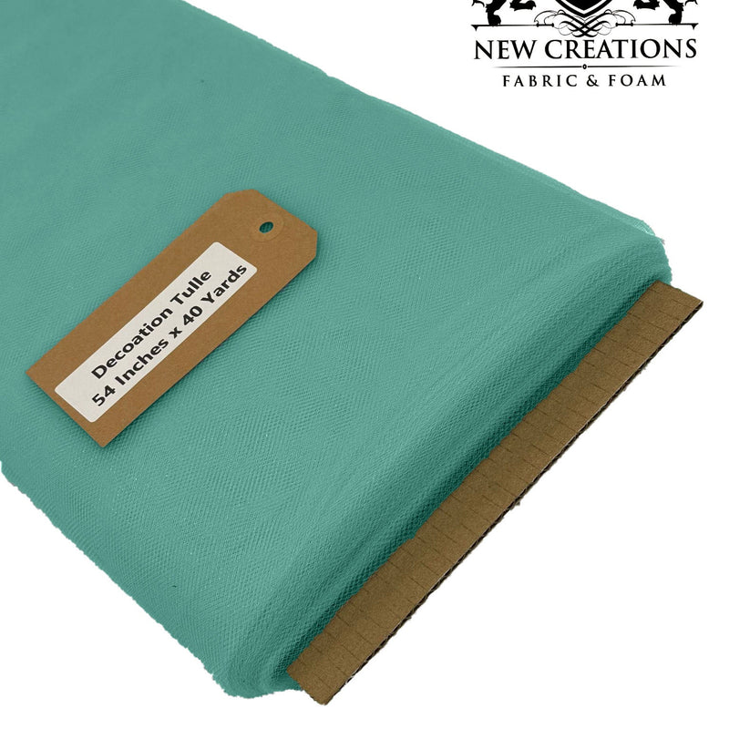 Jade Green Tulle Fabric - Sheer Netting, 54" Width (5 Yards)