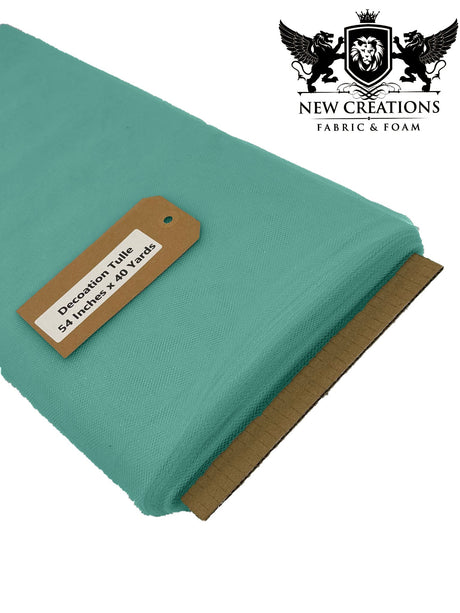 Jade Green Tulle Fabric - Sheer Netting, 54" Width (5 Yards)
