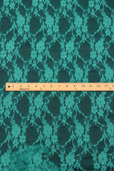Jade Stretch Lace Nylon Spandex Fabric - Jade Floral Lace, 58/60" Width (1 Yard)
