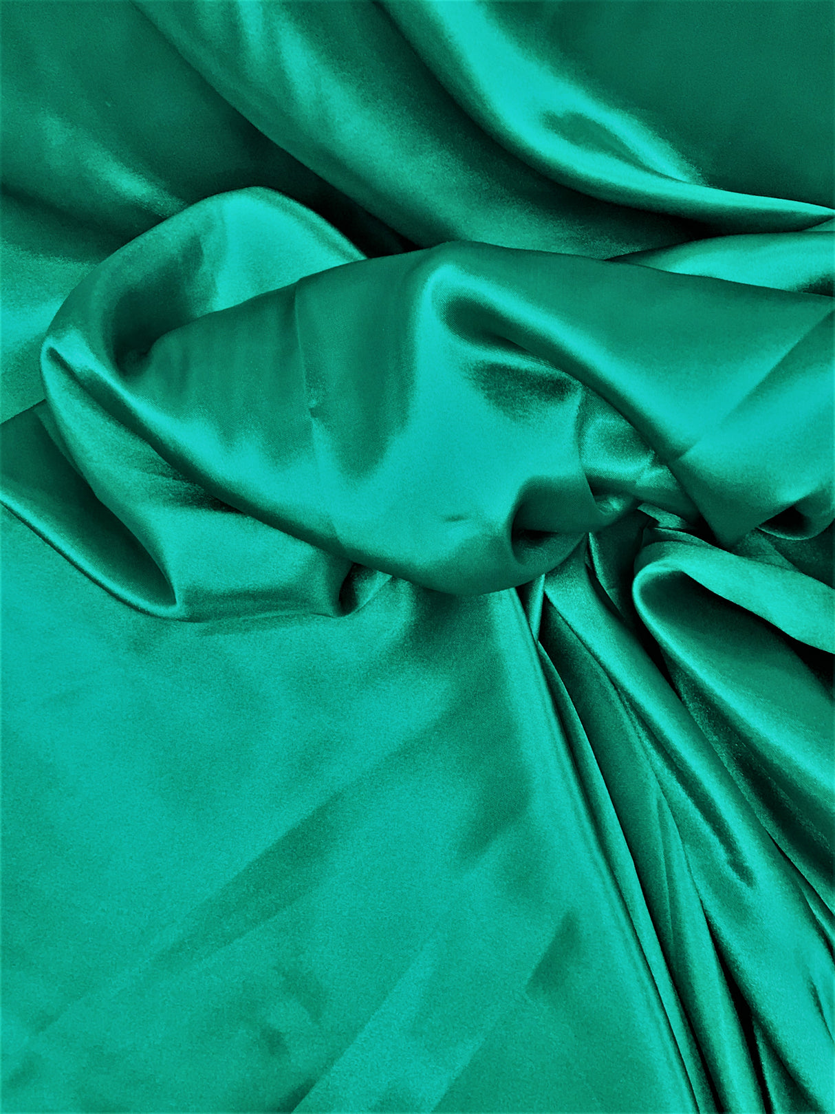 Jade Medium Satin Polyester Fabric - Jade, Solid, 58"-60" Width (1 Yard)