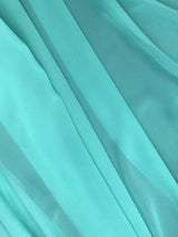 Aqua Chiffon Polyester Fabric - Aqua, Sheer, 59"-60" Width (1 Yard)