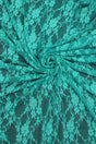 Jade Stretch Lace Nylon Spandex Fabric - Jade Floral Lace, 58/60" Width (1 Yard)