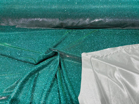 Glitter Metallic Lame Knitted Fabric - Moon Shadow Shimmer Glitter, 57/58" Width (1 Yard)