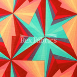 Optima Nylon Spandex Fabric - Multicolor Geometric Print, 58/60" Width (1 Yard)