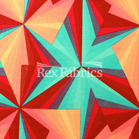Optima Nylon Spandex Fabric - Multicolor Geometric Print, 58/60" Width (1 Yard)