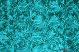 Rosette Satin Polyester Fabric - 3D Satin Floral Embroidery, 52/54" Width (Yards, Bolts, Sample Swatch)