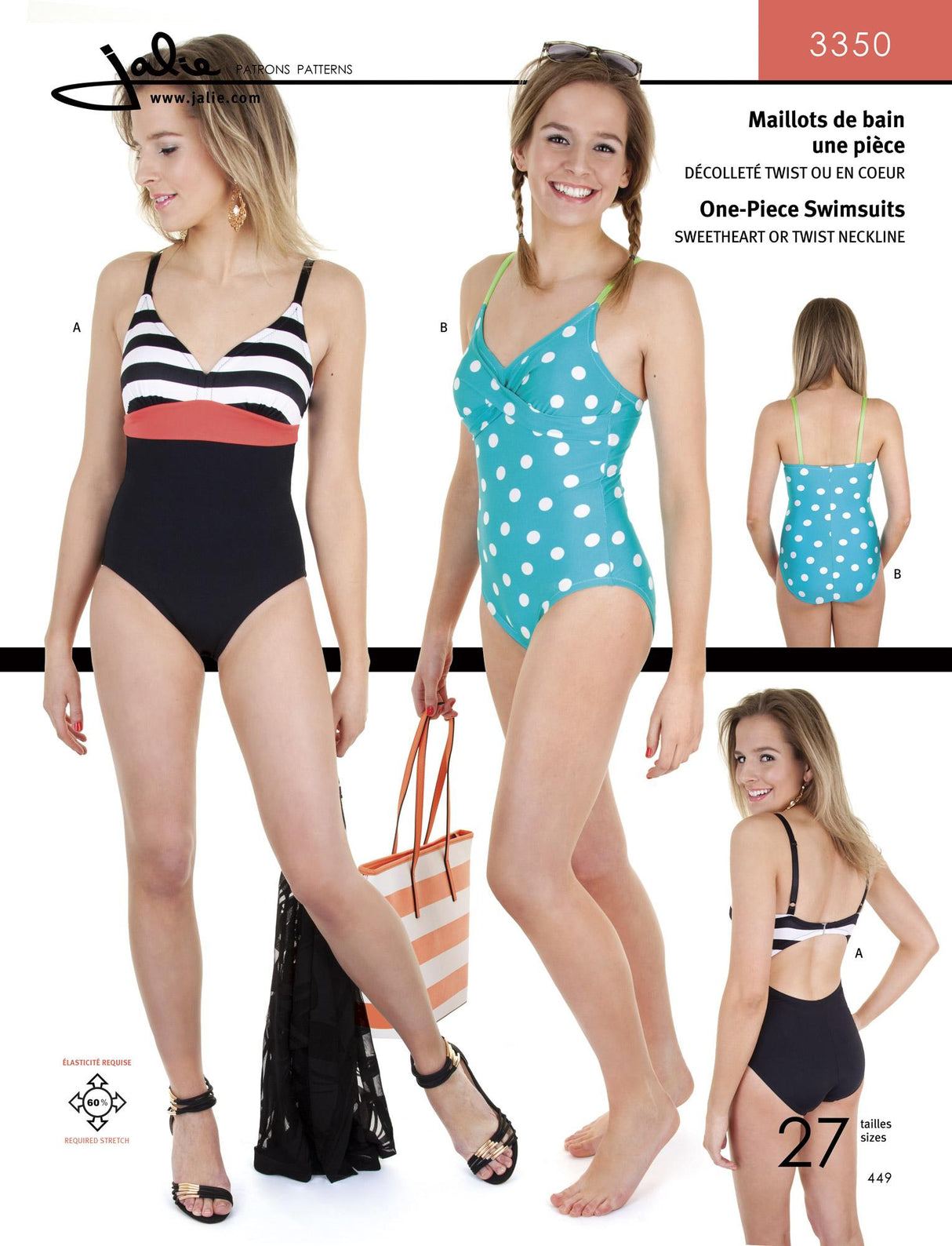 Sewing Pattern One Piece Swimsuits by Jalie