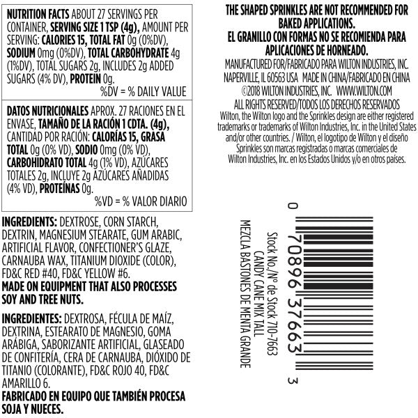 Wilton Candy Cane Sprinkles Mix, 3.9 oz.