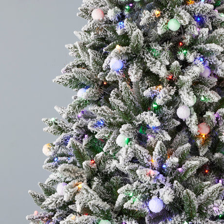 6.5' Snow Kissed Pine Tree with 350 Multicolor LED Lights