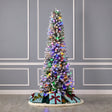 7' Slim Snow Kissed Pine Tree with 250 Multicolor LED Lights