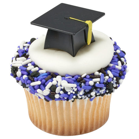 Graduation 3D Hat Cupcake Cake Pics - set of 144