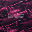 Jeans Patch Polyester Spandex Fabric - Blue/Fuchsia, Denim Patch Print, 60" Width (1 Yard)