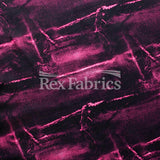Jeans Patch Polyester Spandex Fabric - Blue/Fuchsia, Denim Patch Print, 60" Width (1 Yard)
