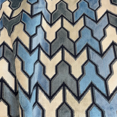 Cut Velvet Upholstery Fabric Jefferson Geometric Pattern