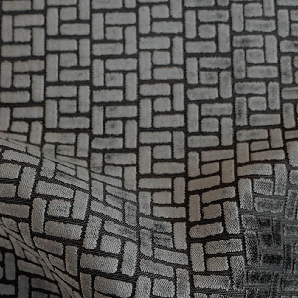 Burnout Velvet Upholstery Fabric Westfield Geometric Block Pattern by the Yard