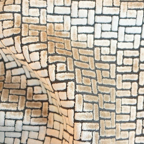 Burnout Velvet Upholstery Fabric Westfield Geometric Block Pattern by the Yard