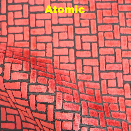 Burnout Velvet Upholstery Fabric Westfield Geometric Block Pattern by the Yard