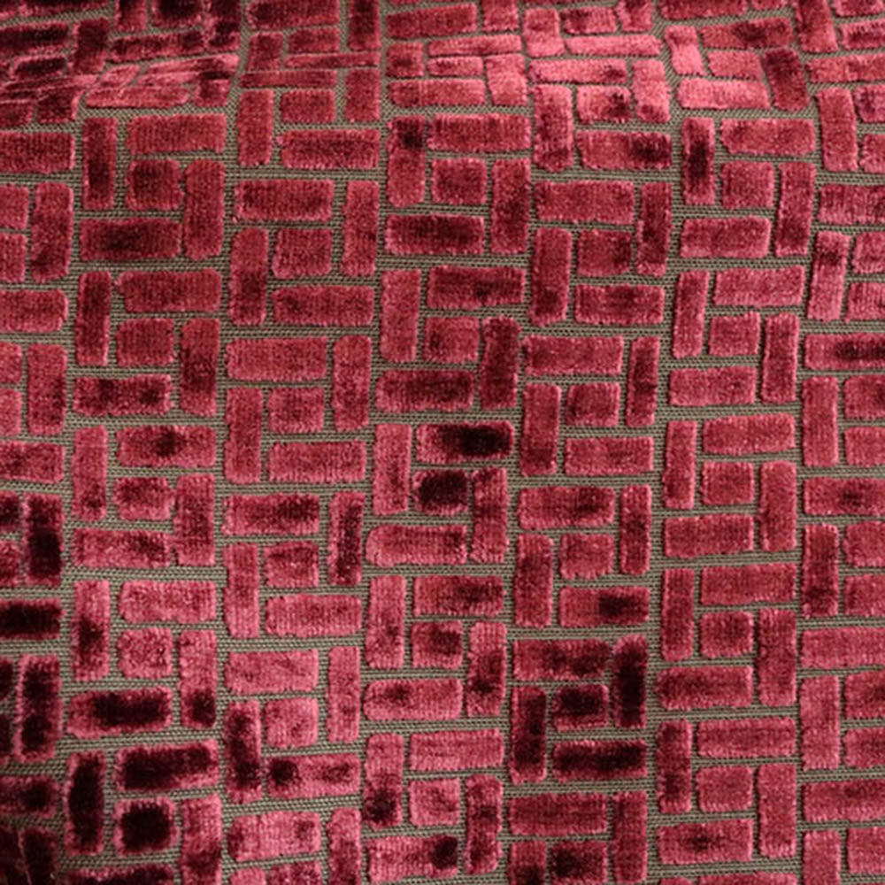 Burnout Velvet Upholstery Fabric Westfield Geometric Block Pattern by the Yard