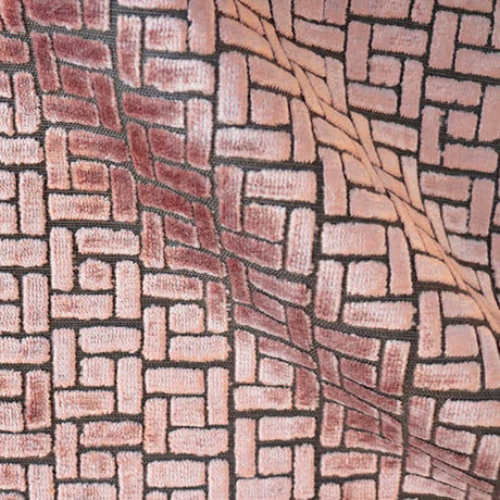 Burnout Velvet Upholstery Fabric Westfield Geometric Block Pattern by the Yard