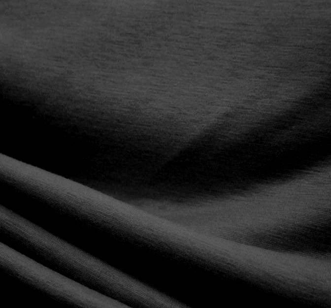 Jersey Knit Black Interlock 70D Polyester Fabric - Black, 58/60" Width (1 Yard)
