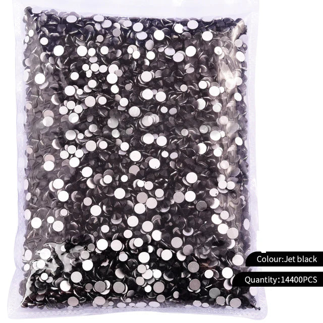 Hot Fix Big Bag Rhinestones Hot Fix Rhinestones - Jet Black, 2MM To 6MM Stone Sizes (1 Bag)