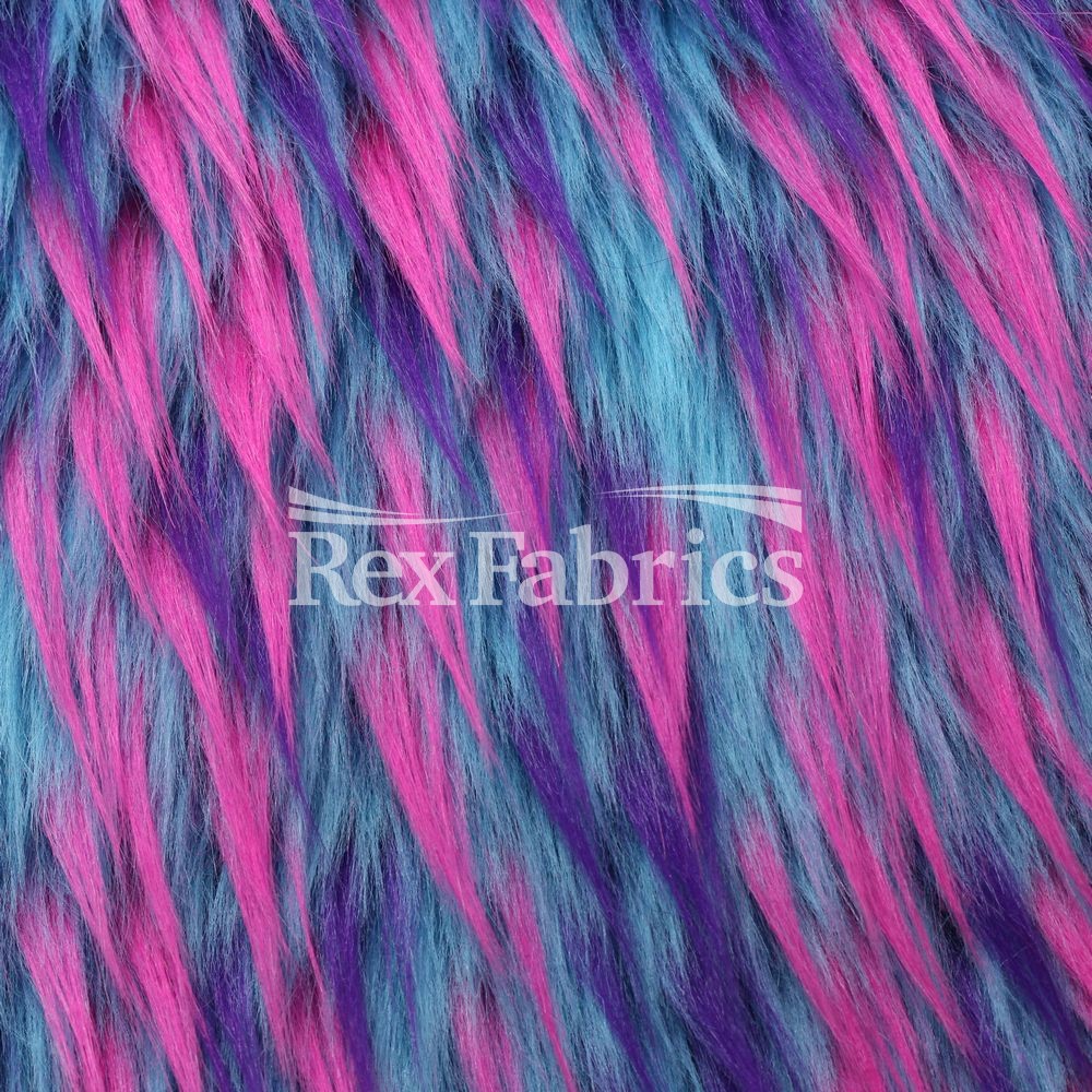 Jewel Jungle Acrylic Blend Faux Fur Fabric - Novelty Pattern, 61" Width (1 Yard)