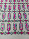 Jewel Sequin Polyester Fabric - Iridescent Jewel Embroidered Sequin Mesh, 54" Width, 36" Length (1 Yard)