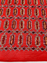 Jewel Sequin Polyester Fabric - Iridescent Jewel Embroidered Sequin Mesh, 54" Width, 36" Length (1 Yard)