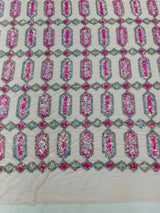 Jewel Sequin Polyester Fabric - Iridescent Jewel Embroidered Sequin Mesh, 54" Width, 36" Length (1 Yard)