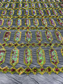 Jewel Sequin Polyester Fabric - Iridescent Jewel Embroidered Sequin Mesh, 54" Width, 36" Length (1 Yard)