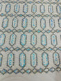 Jewel Sequin Polyester Fabric - Iridescent Jewel Embroidered Sequin Mesh, 54" Width, 36" Length (1 Yard)