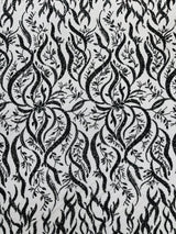 Jewel Vine Beaded Lace Polyester Fabric - Hand Beaded Vine Pattern, 54" Width (1 Yard)