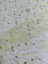 Jewel Vine Beaded Lace Polyester Fabric - Hand Beaded Vine Pattern, 54" Width (1 Yard)