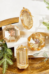 Champagne Jewel Ornament 4 Inch to 5 Inch Luxury Holiday Decor
