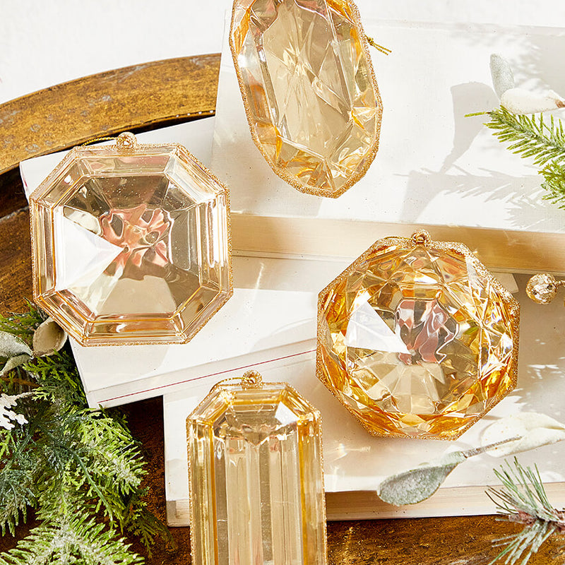 4"-5" Jewel Ornament - Champagne