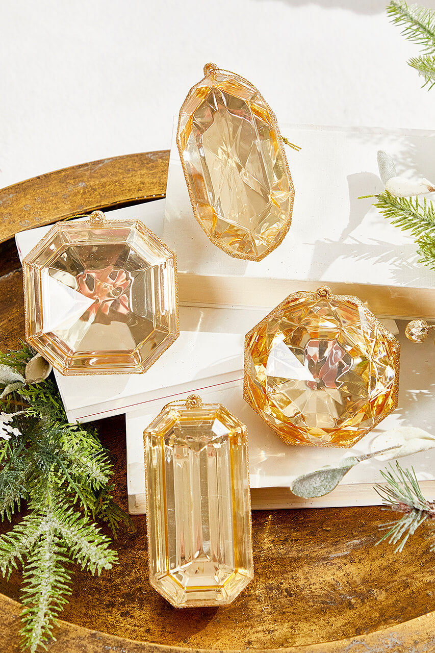 4"-5" Jewel Ornament - Champagne