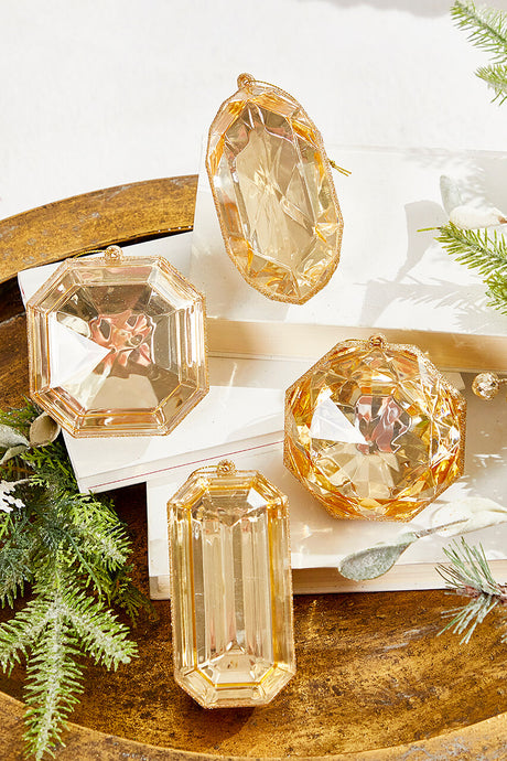 4"-5" Jewel Ornament - Champagne