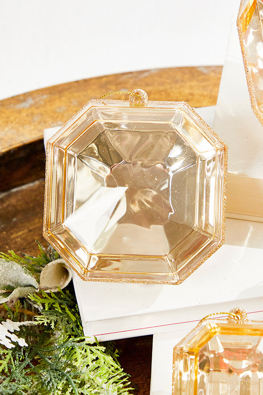 4"-5" Jewel Ornament - Champagne