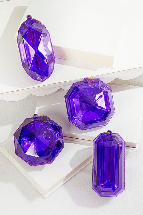 4"-5" Jewel Ornament - Purple