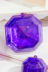 4"-5" Jewel Ornament - Purple
