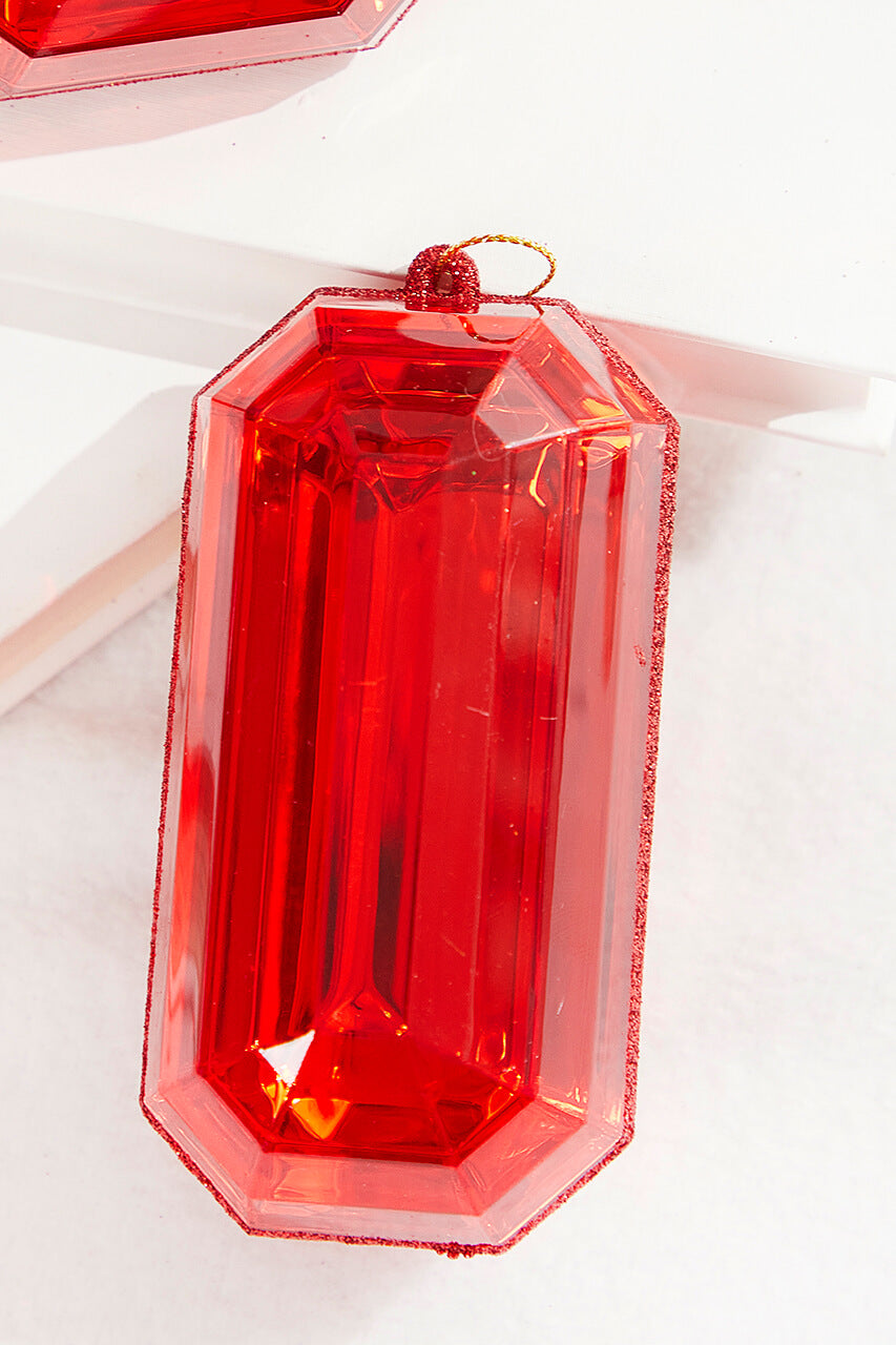 4"-5" Jewel Ornament - Red