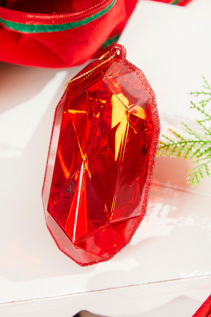 4"-5" Jewel Ornament - Red
