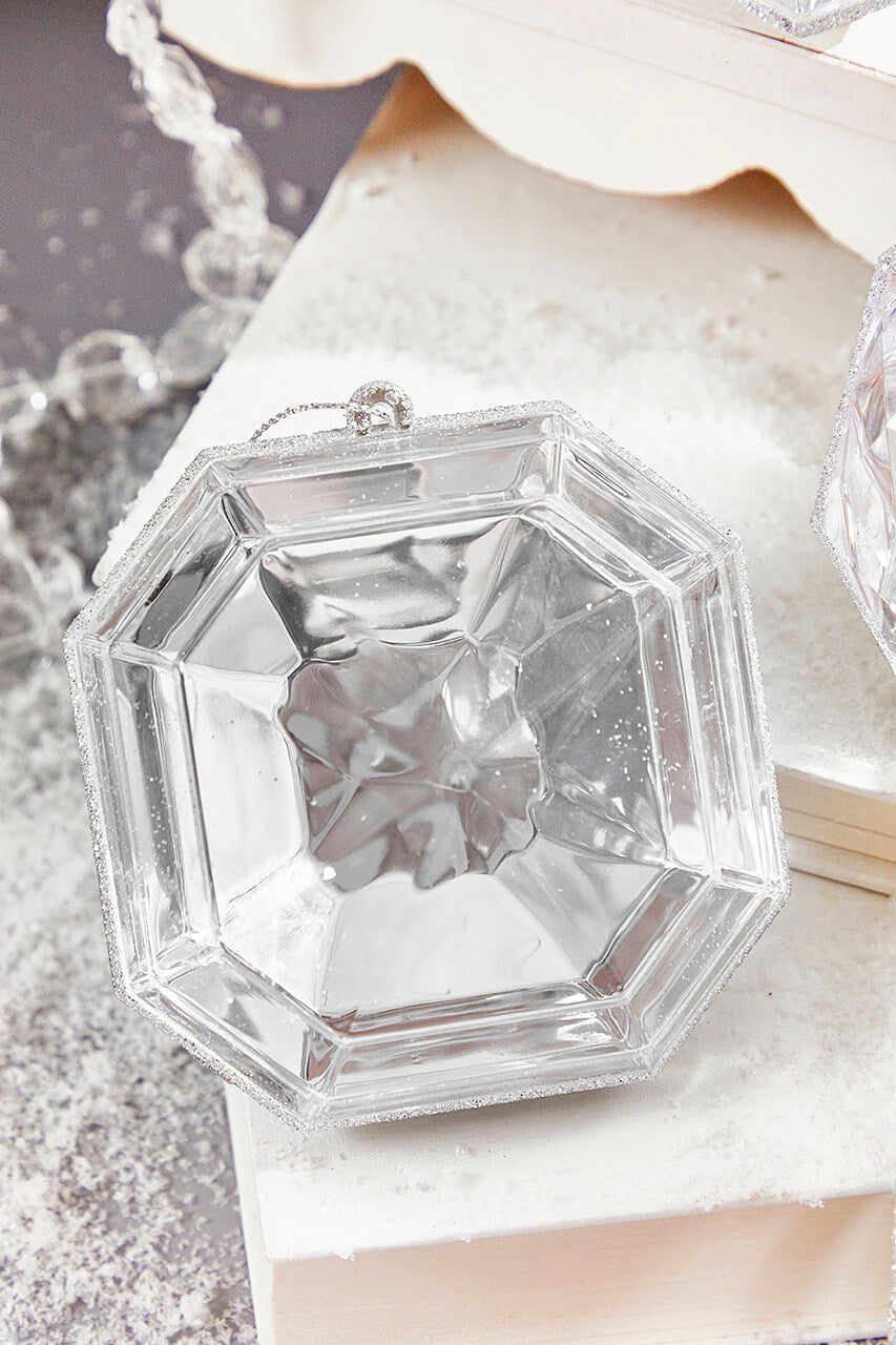 4"-5" Jewel Ornament - Silver