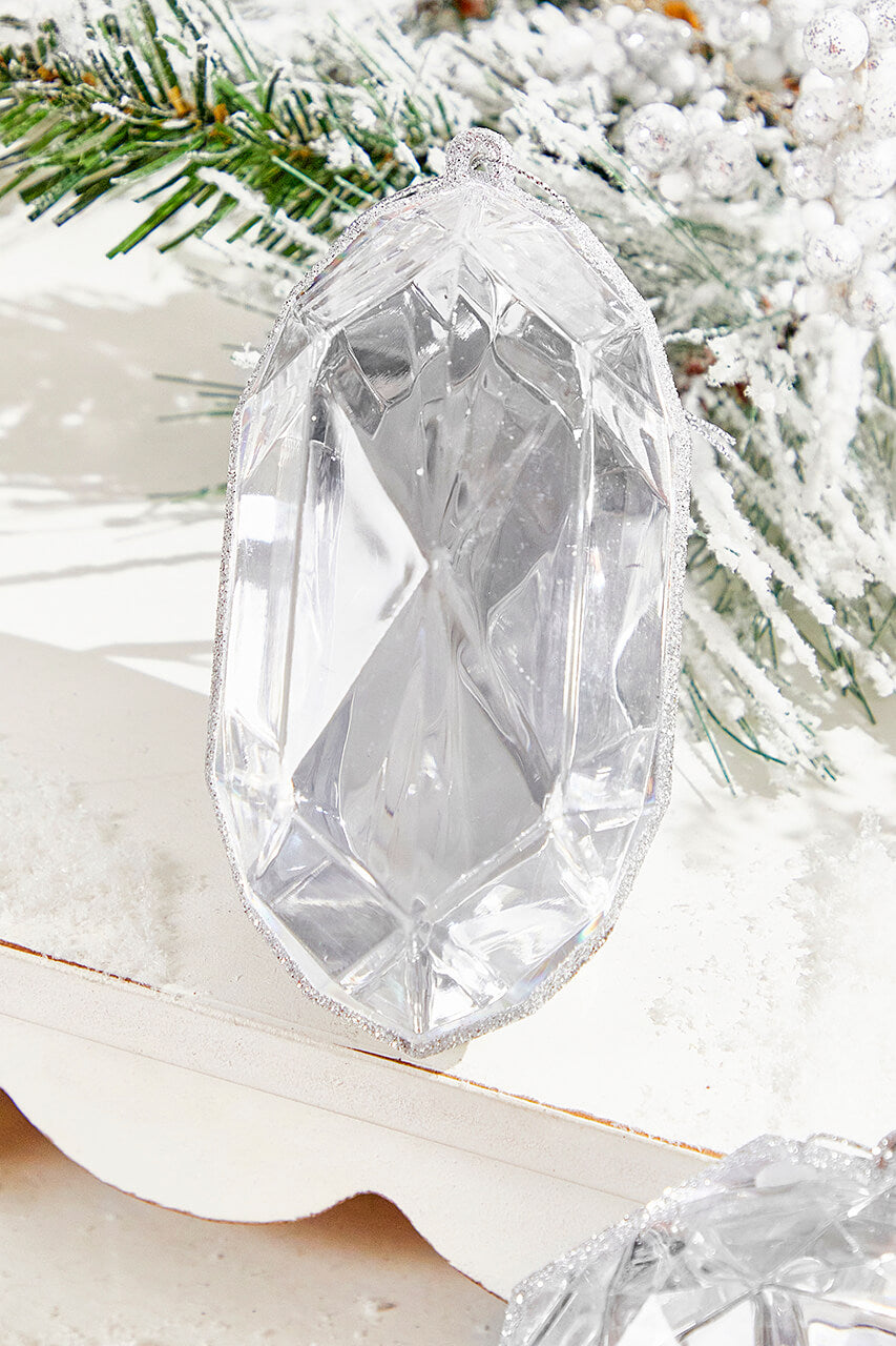 4"-5" Jewel Ornament - Silver