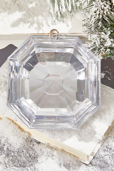 6" Jewel Ornament - Silver