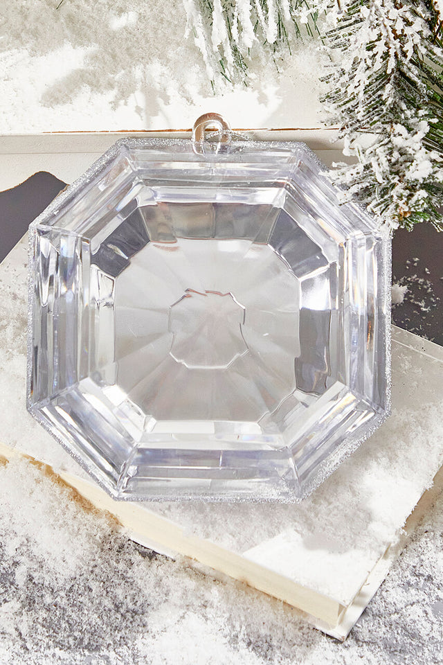 6" Jewel Ornament - Silver