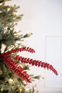 34.5” Red Jeweled Glitter Fern Spray
