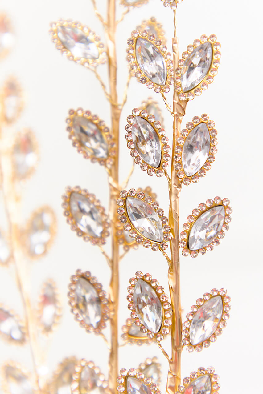 30" Crystal & Gold Jewel Spray